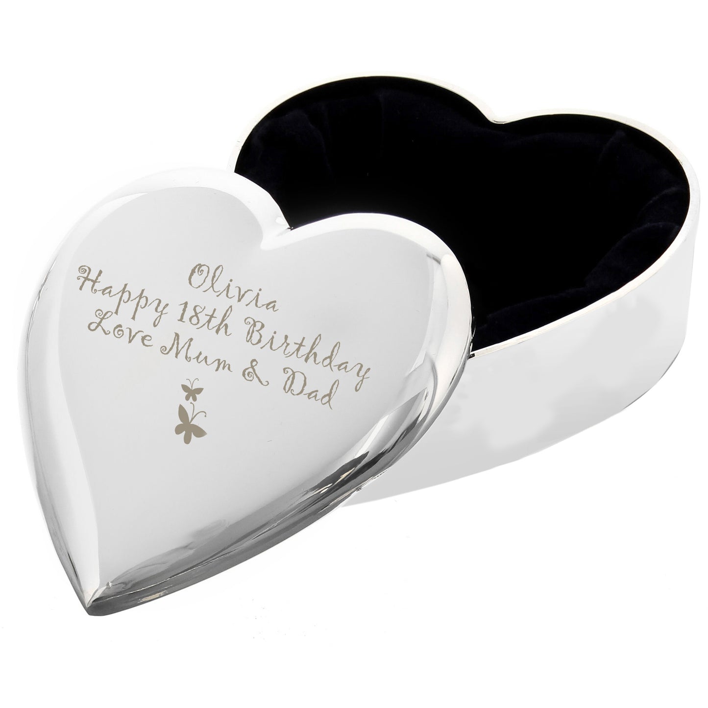 Personalised Butterfly Heart Trinket Box - image 5