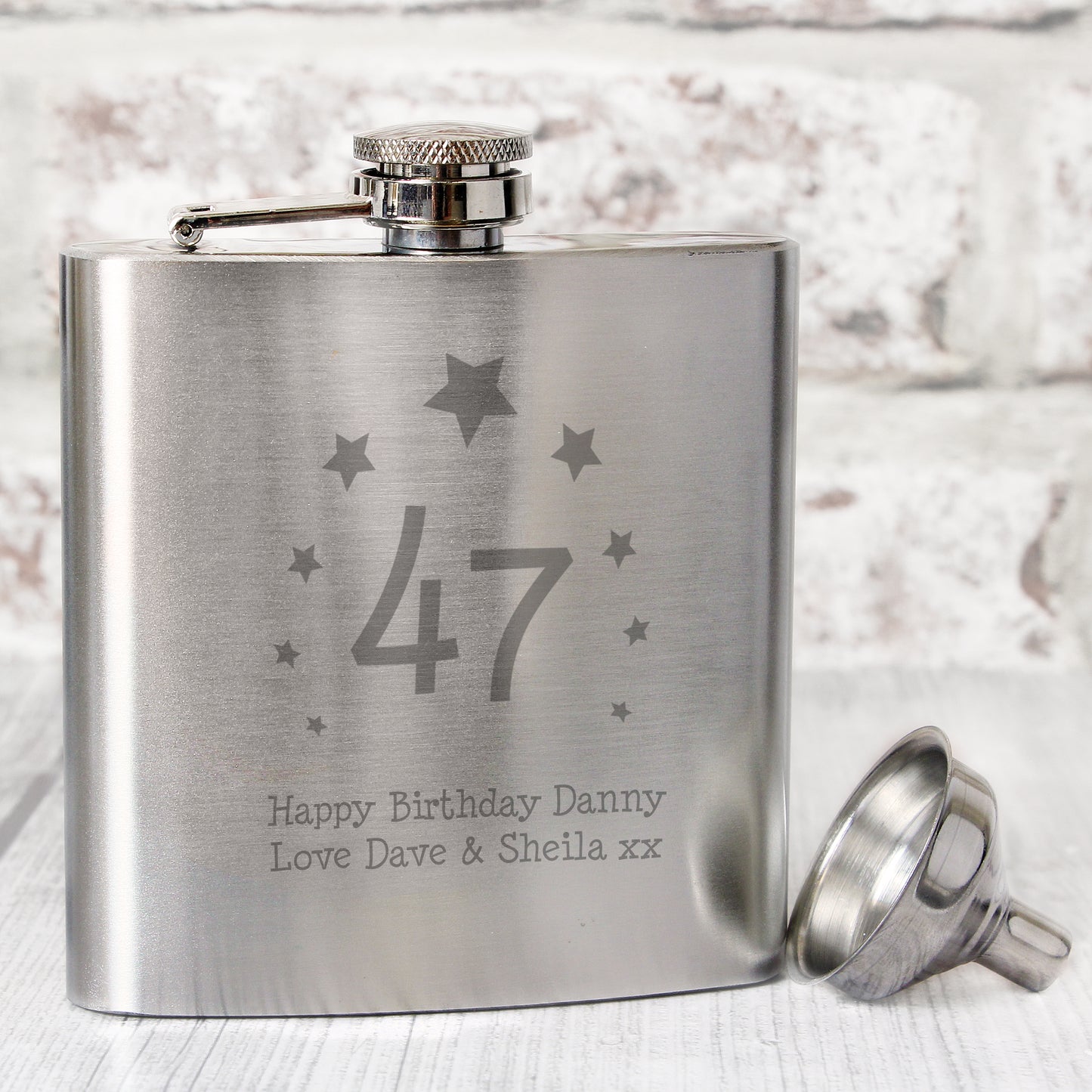 Personalised Stars Age Hip Flask from Heartfelt Gifts