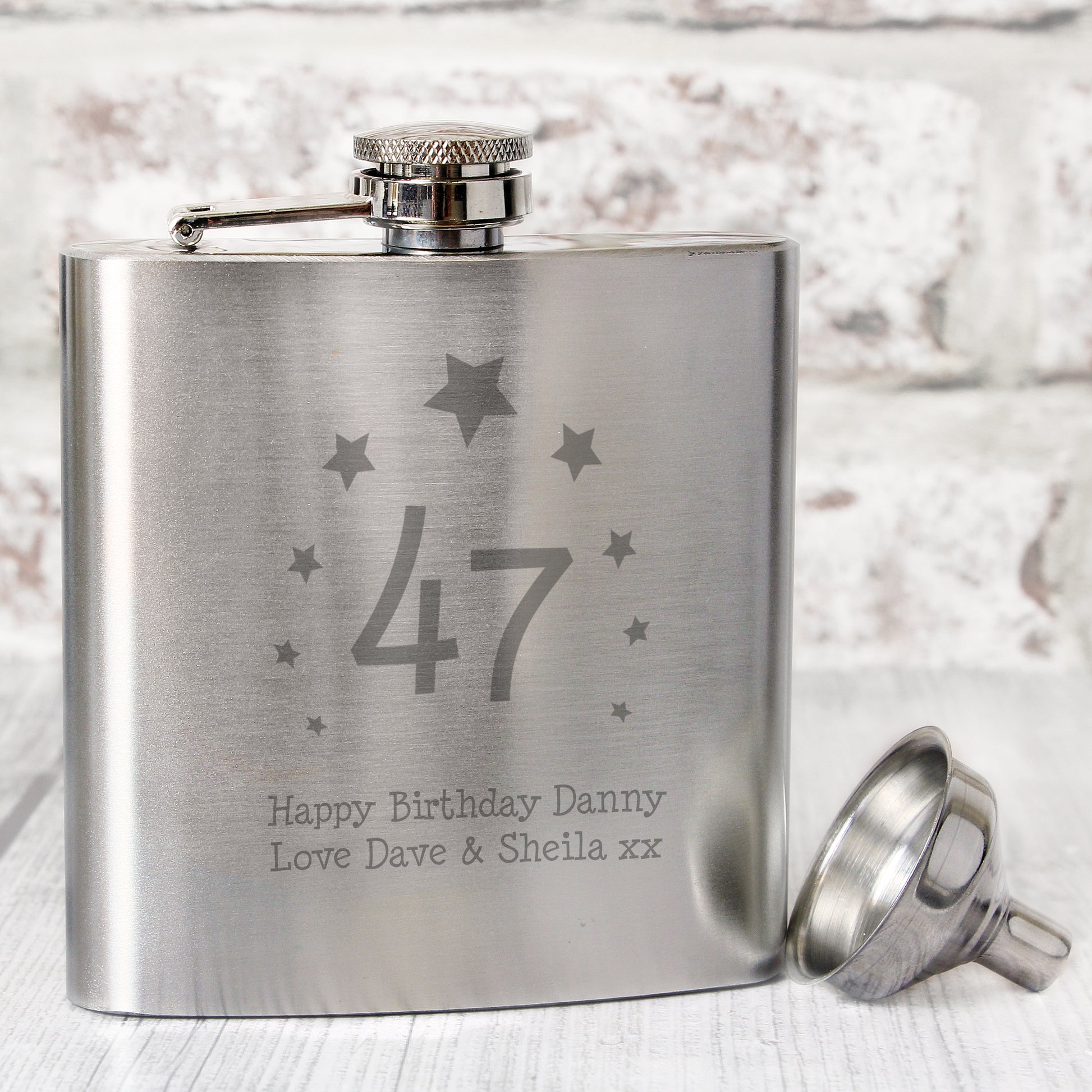 Personalised Stars Age Hip Flask from Heartfelt Gifts