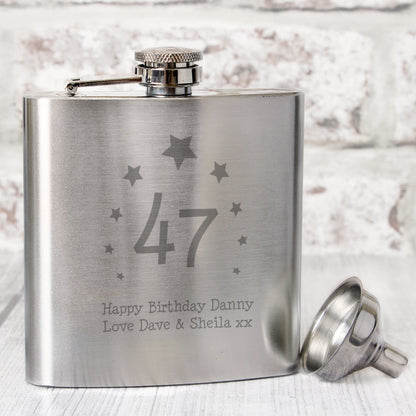 Personalised Stars Age Hip Flask from Heartfelt Gifts