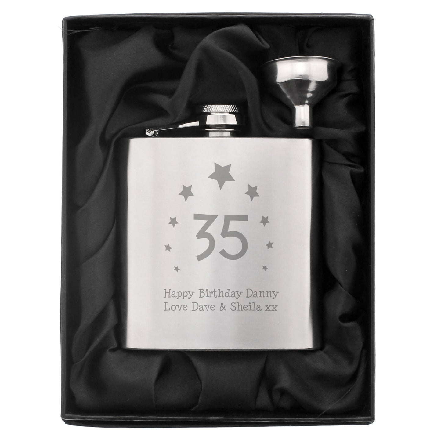 Personalised Stars Age Hip Flask - image 2