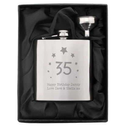 Personalised Stars Age Hip Flask - image 2