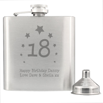 Personalised Stars Age Hip Flask - image 3