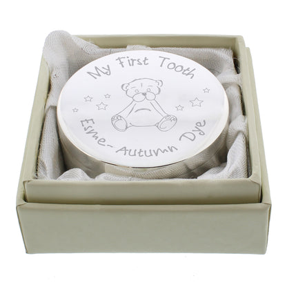 Personalised Teddy My First Tooth Trinket Box - image 2