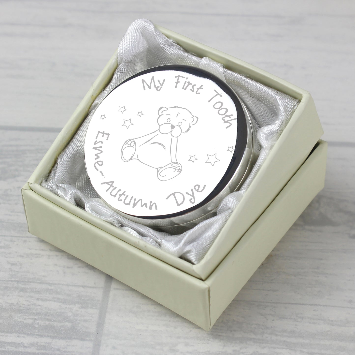 Personalised Teddy My First Tooth Trinket Box - image 4