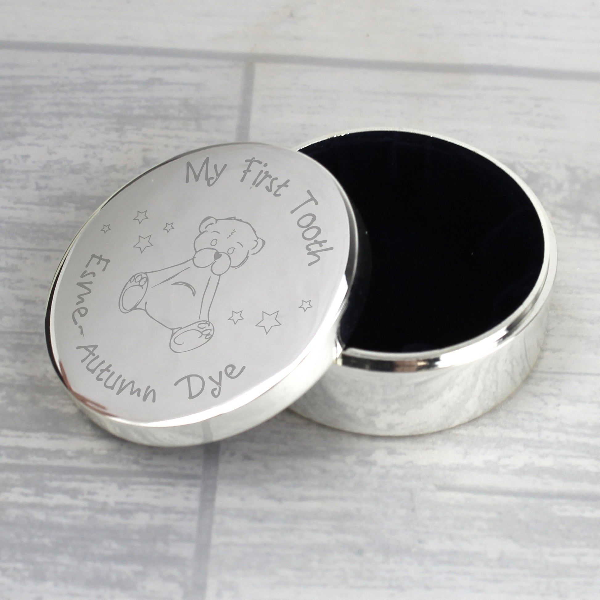 Personalised Teddy My First Tooth Trinket Box - image 8