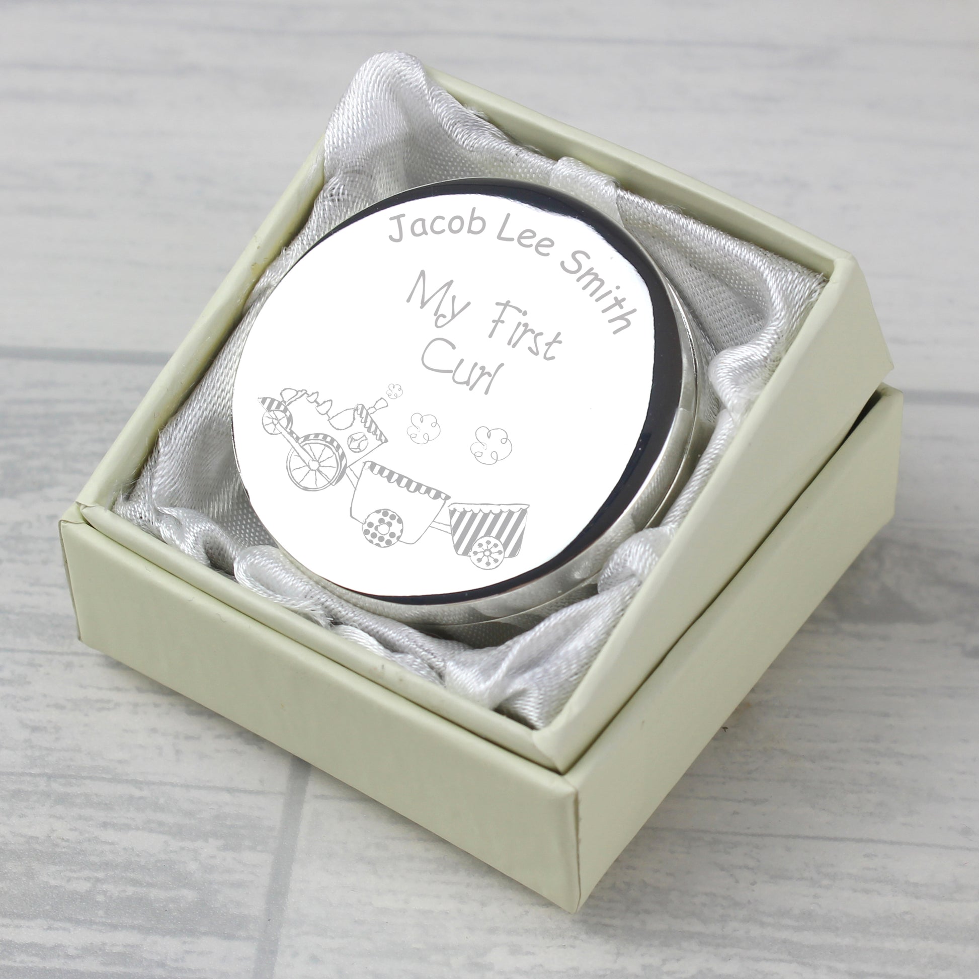 Personalised Train My First Curl Trinket Box - image 3
