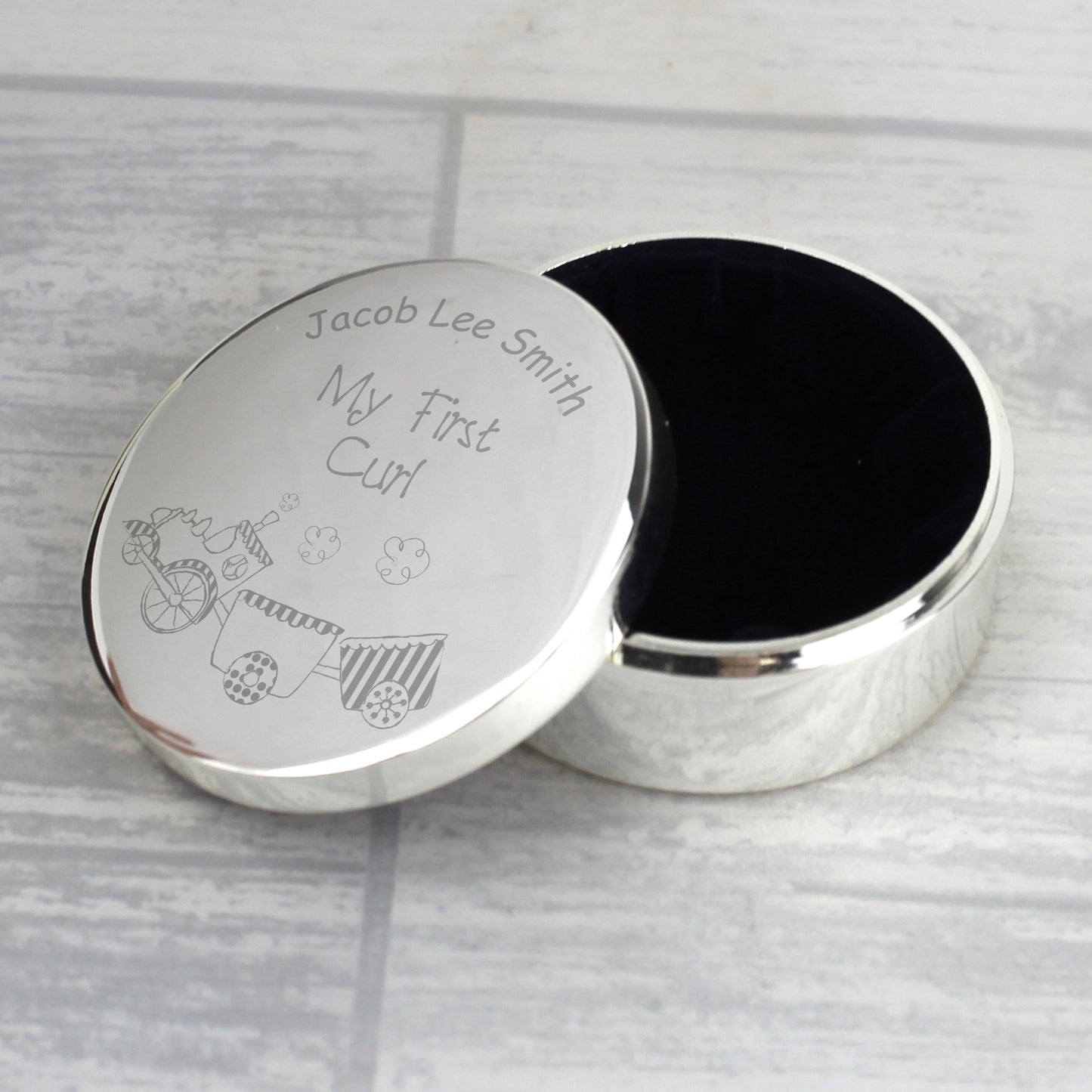 Personalised Train My First Curl Trinket Box - image 4