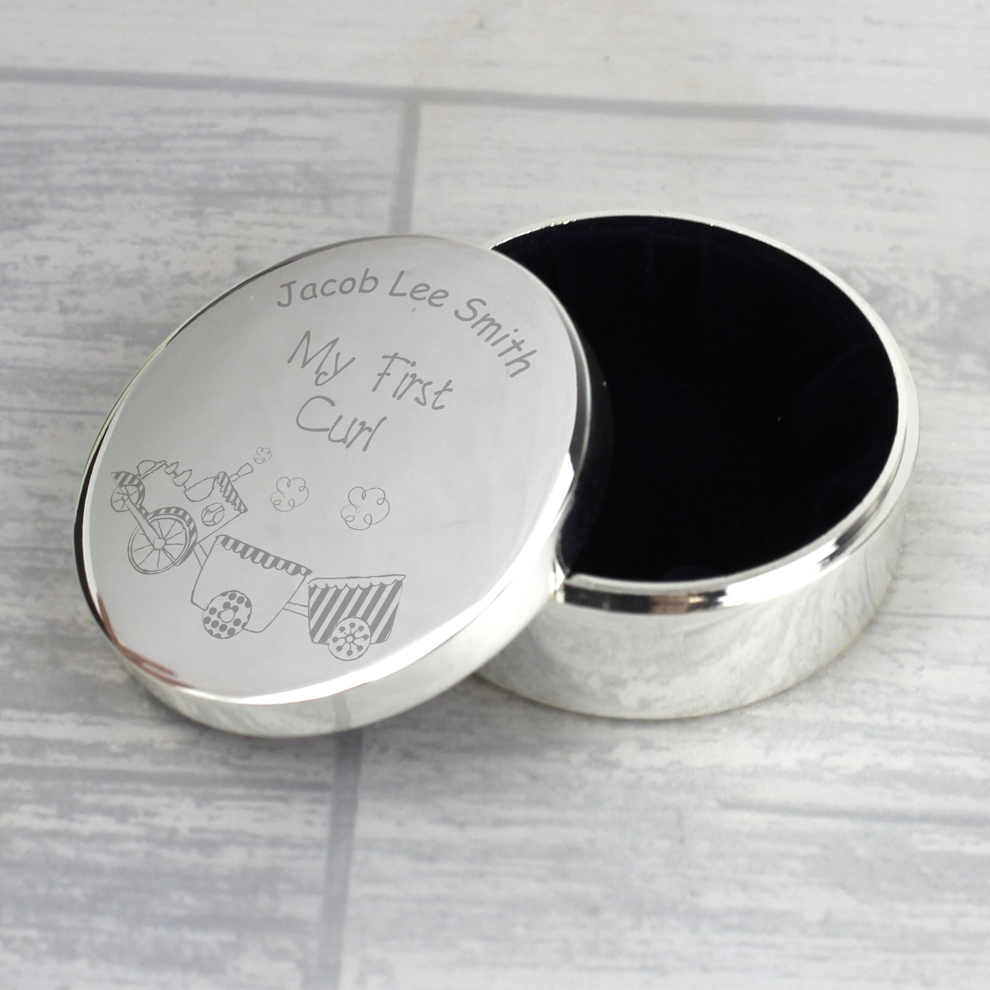 Personalised Train My First Curl Trinket Box - image 4