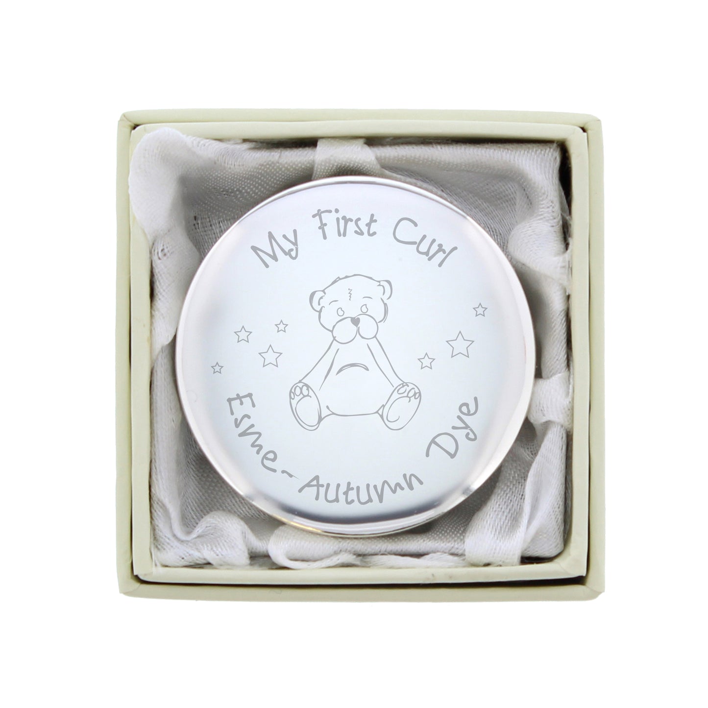 Personalised Teddy My First Curl Trinket Box - image 3