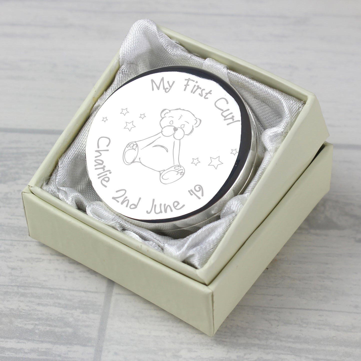 Personalised Teddy My First Curl Trinket Box - image 5