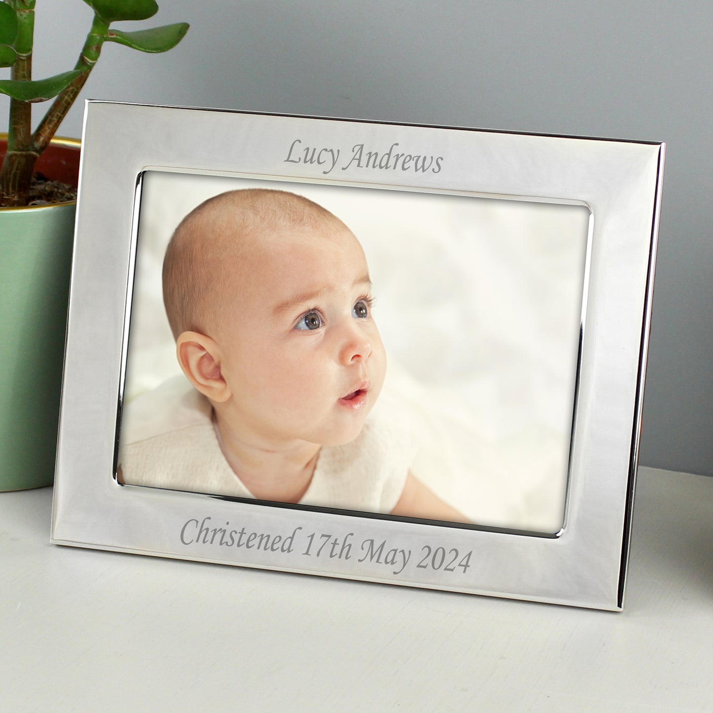 Personalised Silver Plated 6x4 Landscape Photo Frame - image 2