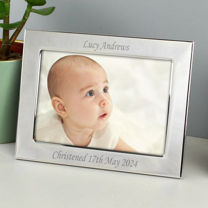 Personalised Silver Plated 6x4 Landscape Photo Frame - image 2