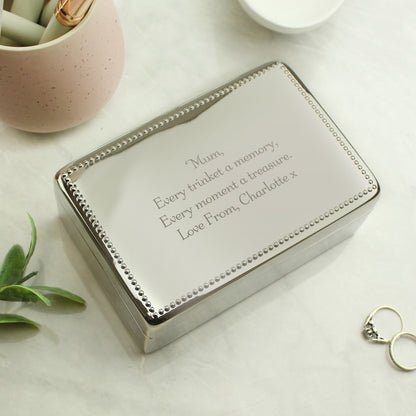 Personalised Any Message Rectangular Jewellery Box - image 4