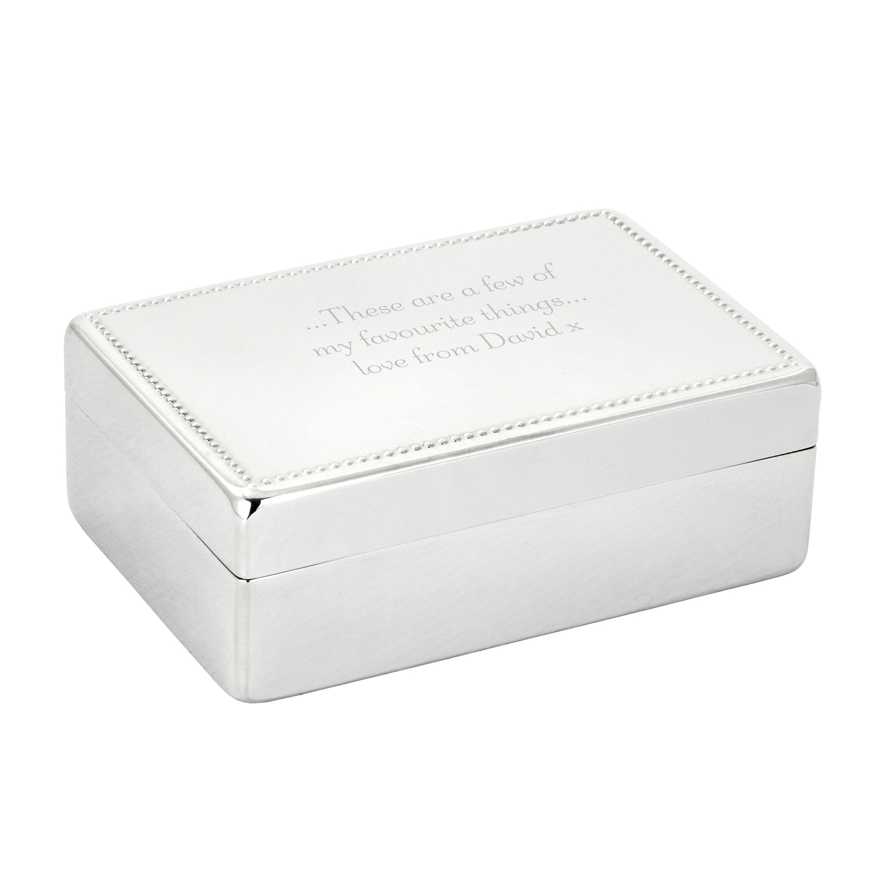 Personalised Any Message Rectangular Jewellery Box - image 5
