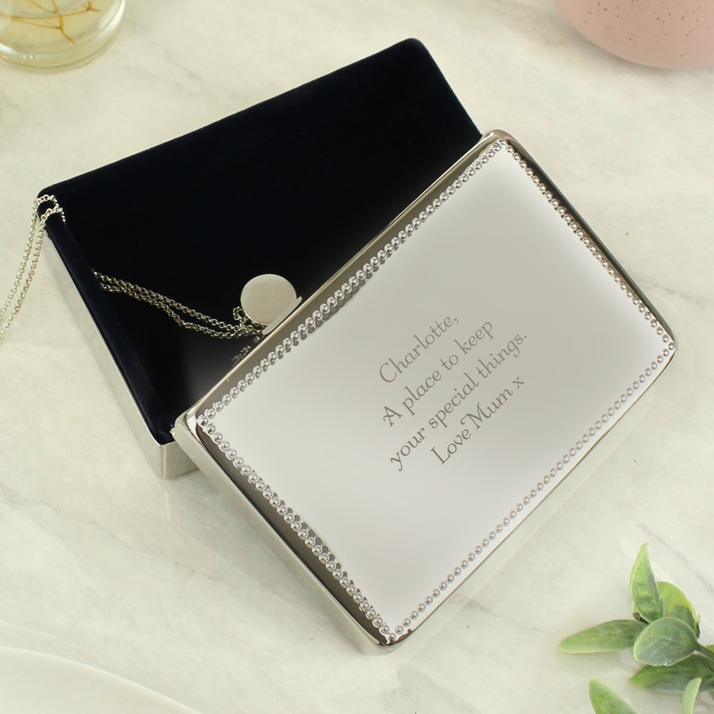 Personalised Any Message Rectangular Jewellery Box - image 6