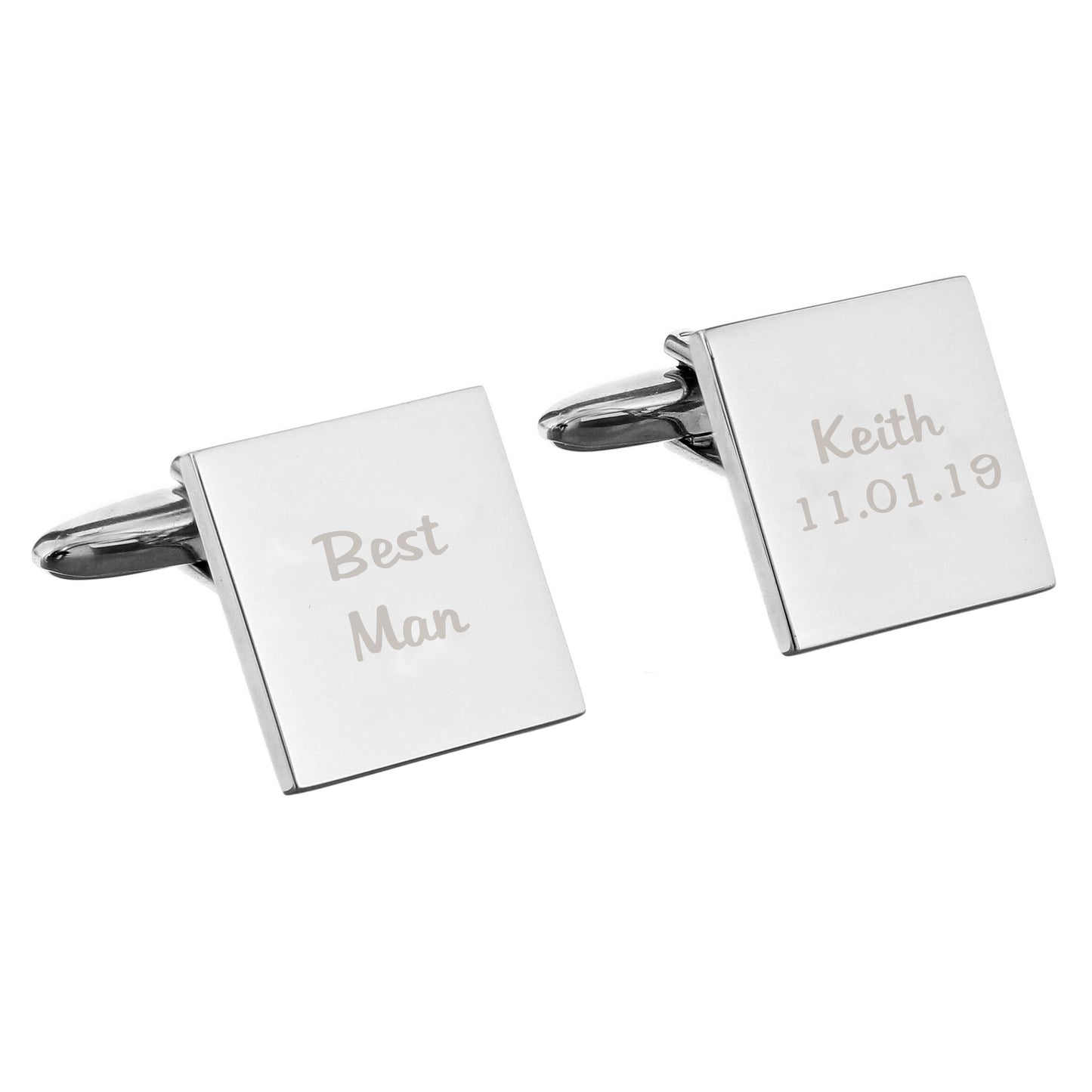 Personalised Wedding Role Square Cufflinks - 2 line - image 2