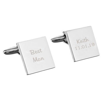 Personalised Wedding Role Square Cufflinks - 2 line - image 2