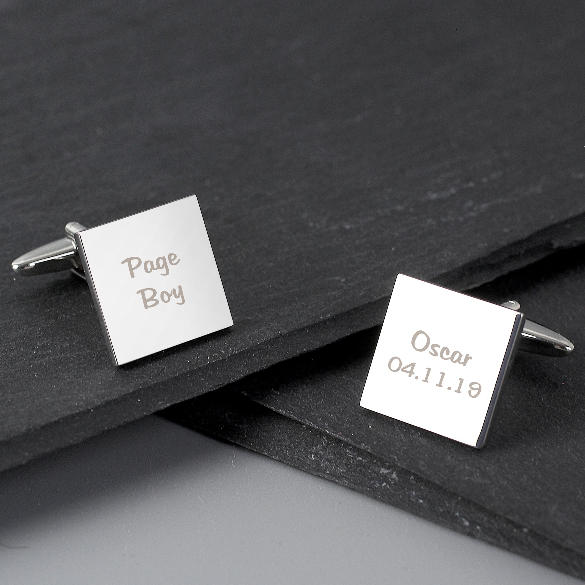 Personalised Wedding Role Square Cufflinks - 2 line - image 4