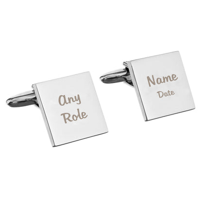 Personalised Wedding Role Square Cufflinks - 2 line - image 6