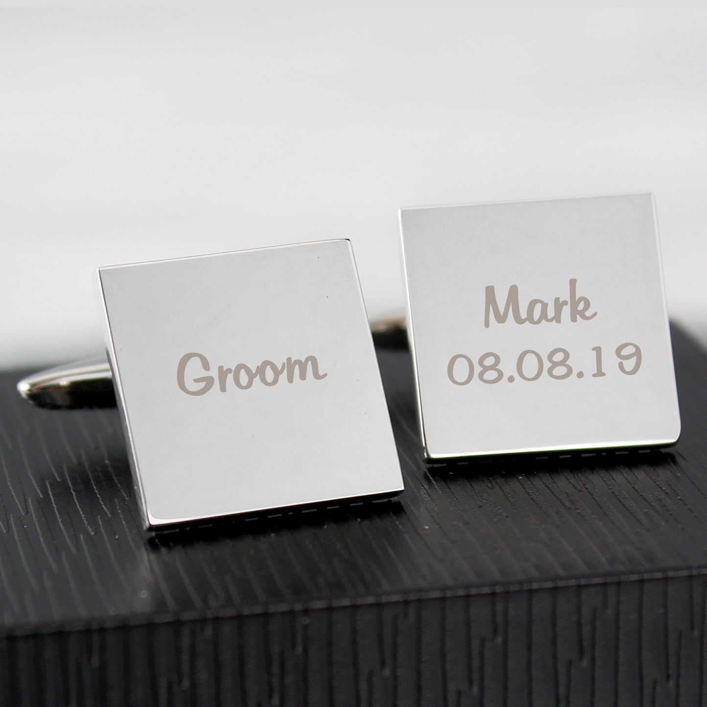 Personalised Wedding Role Square Cufflinks -1 line - image 4