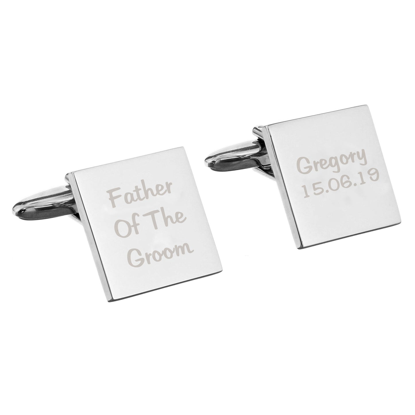Personalised Wedding Role Square Cufflinks -3 lines - image 2
