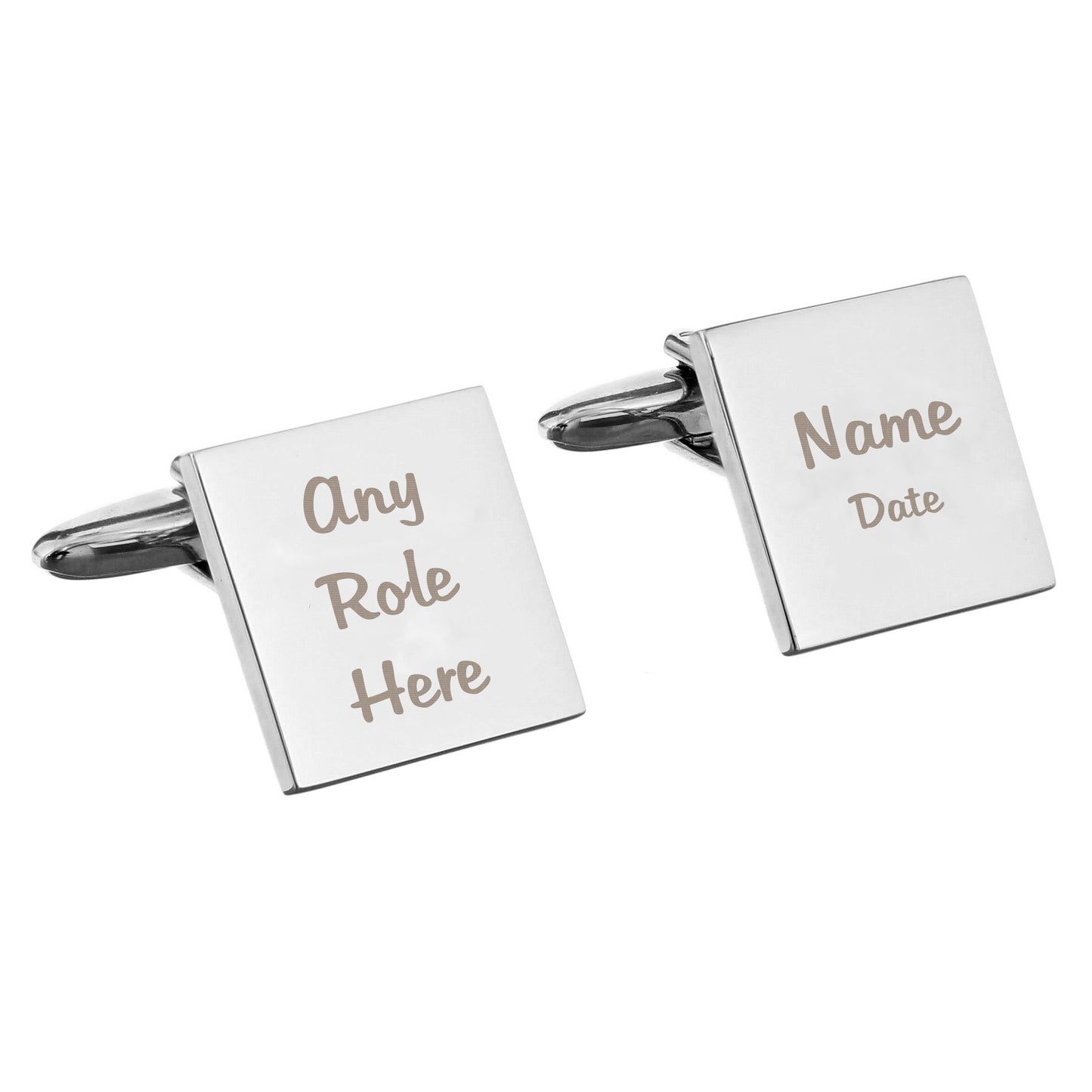 Personalised Wedding Role Square Cufflinks -3 lines - image 6
