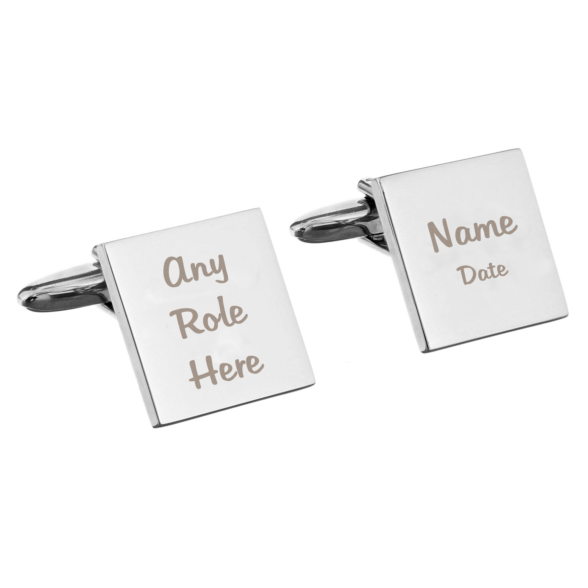 Personalised Wedding Role Square Cufflinks -3 lines - image 6