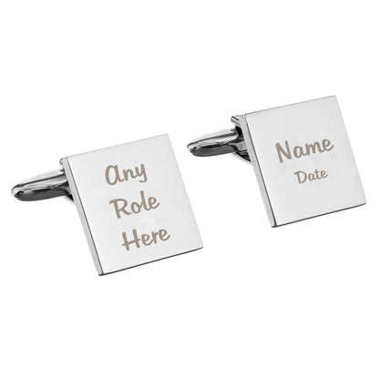 Personalised Wedding Role Square Cufflinks -3 lines - image 6