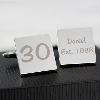 Personalised Birthday Big Age Cufflinks from Heartfelt Gifts