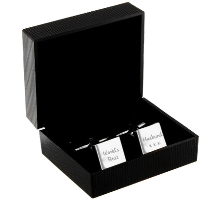 Personalised Any Message Square Cufflinks - 2 lines - image 4