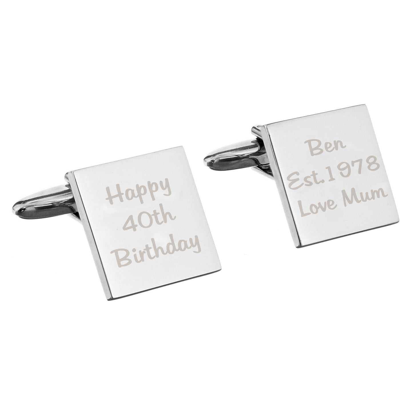 Personalised Any Message Square Cufflinks - 3 lines - image 2