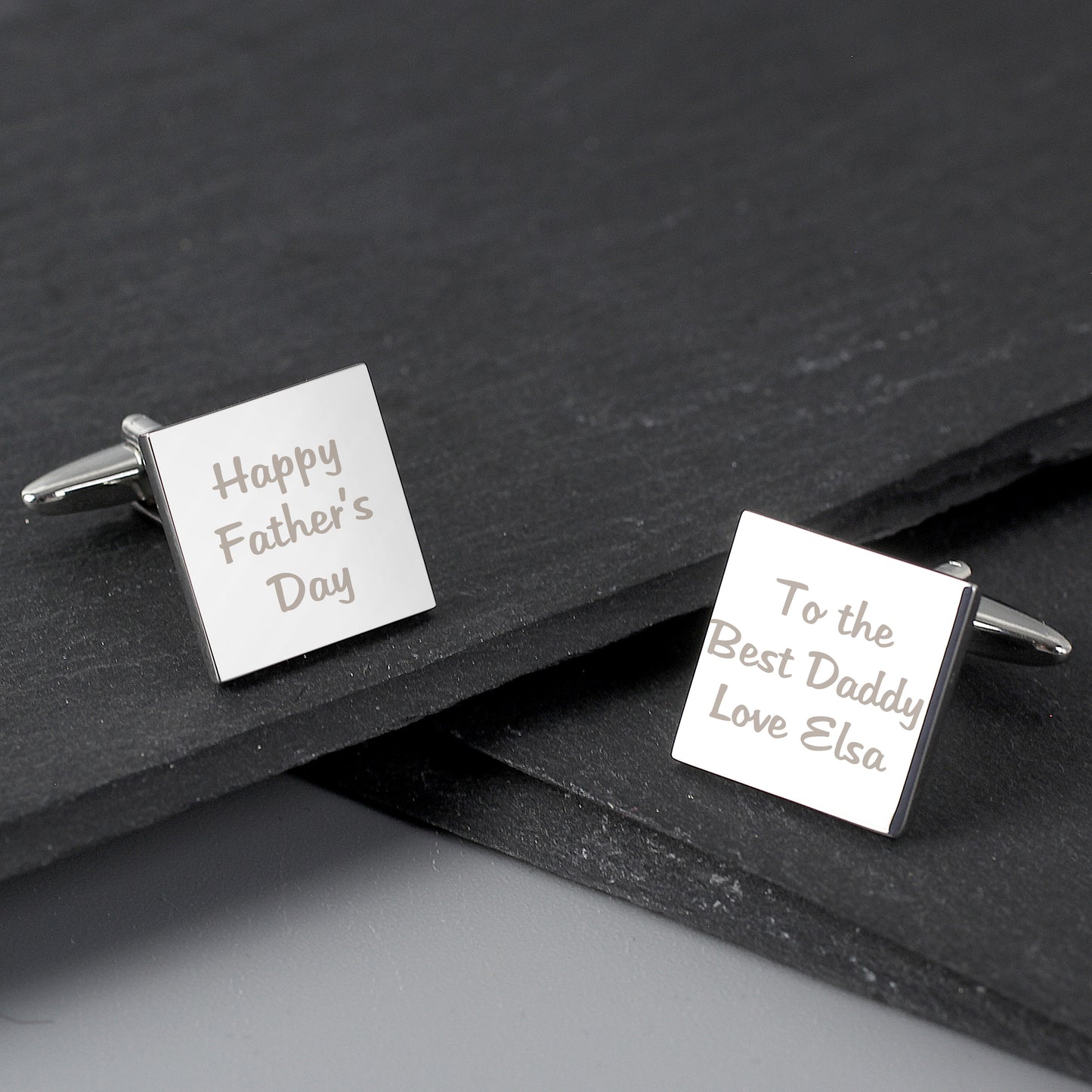 Personalised Any Message Square Cufflinks - 3 lines - image 3