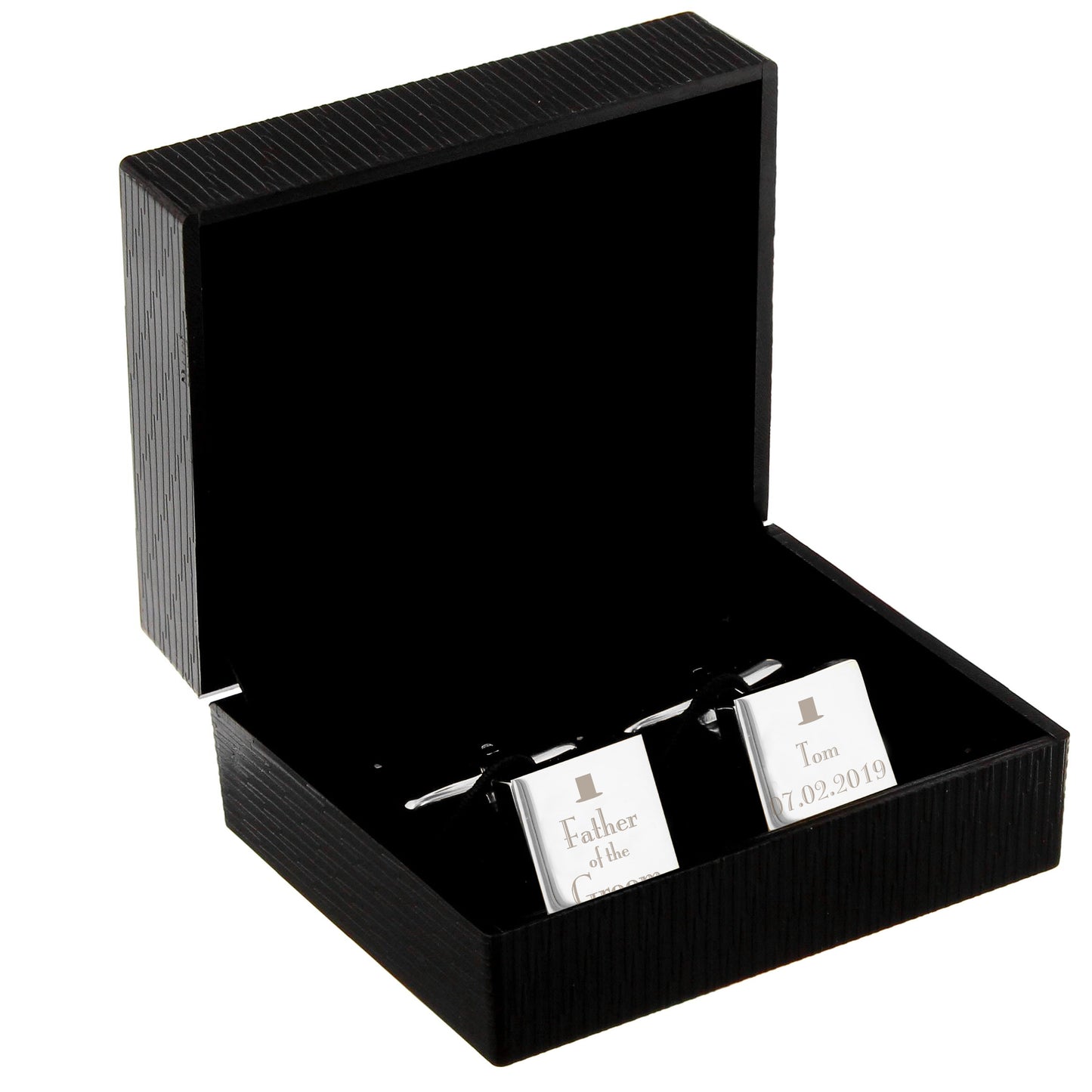 Personalised Decorative Wedding Father of the Groom Square Cufflinks - image 3