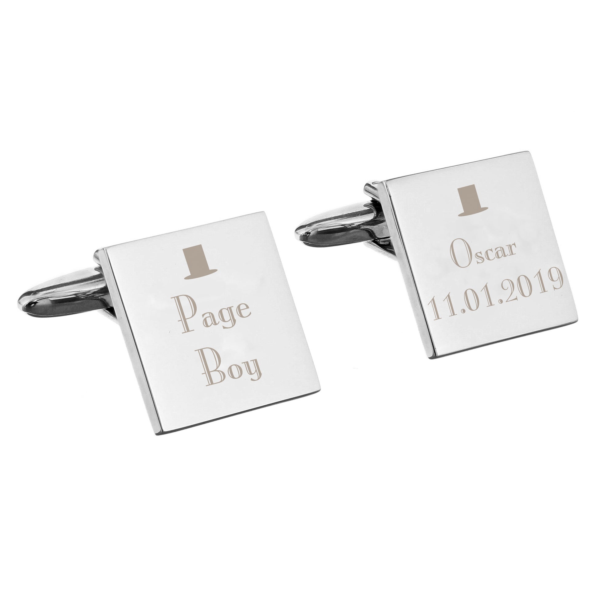 Personalised Decorative Wedding Page Boy Cufflinks - image 2