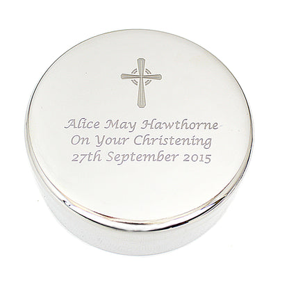 Personalised Rosary Beads and Cross Round Trinket Box - image 7