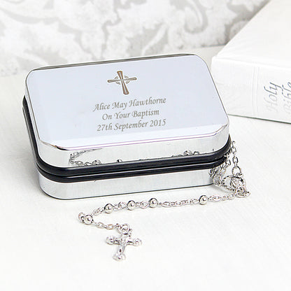 Personalised Rosary Beads and Cross Trinket Box - image 5