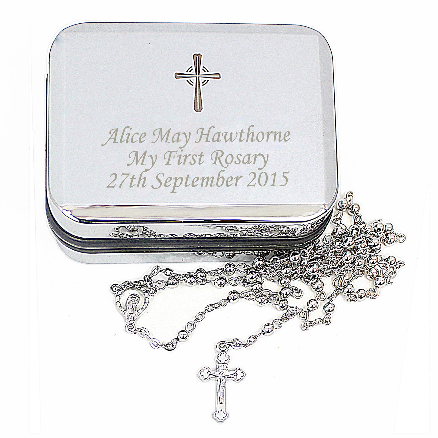 Personalised Rosary Beads and Cross Trinket Box - image 8