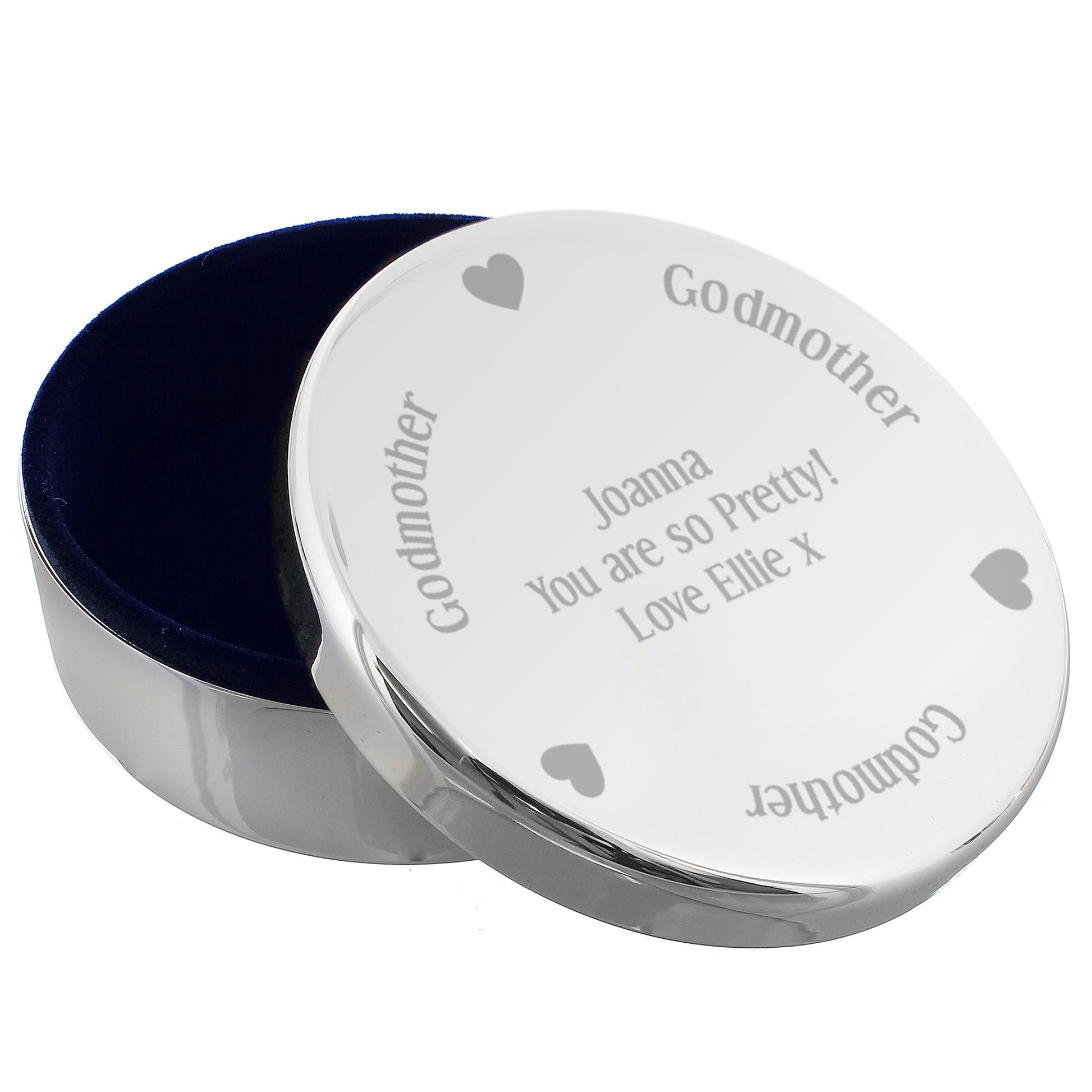 Personalised Godmother Round Trinket Box - image 2