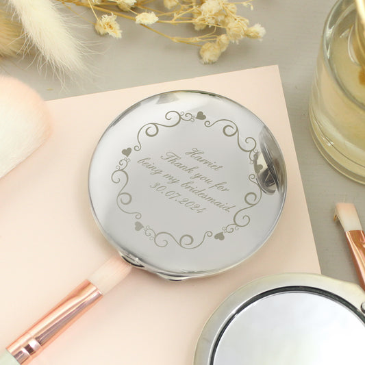 Personalised Ornate Heart Compact Mirror - image 2