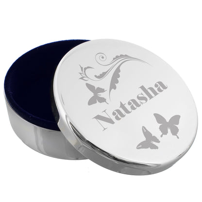 Personalised Butterfly Swirl Round Trinket Box - image 2