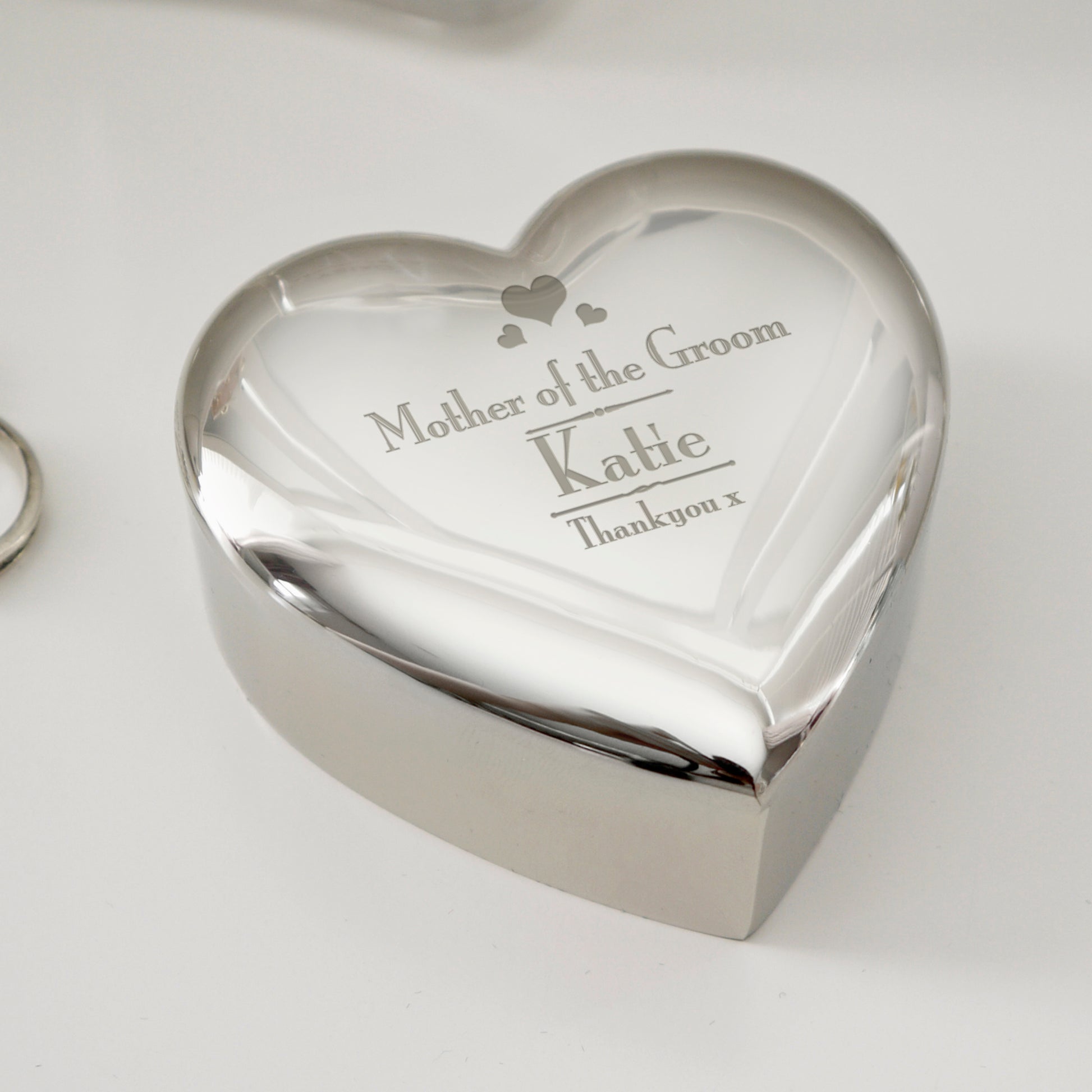 Personalised Decorative Wedding Mother of the Groom Heart Trinket Box - image 3