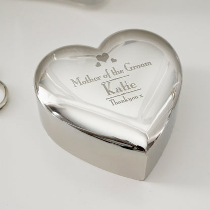 Personalised Decorative Wedding Mother of the Groom Heart Trinket Box - image 3
