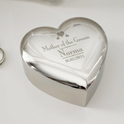 Personalised Decorative Wedding Mother of the Groom Heart Trinket Box - image 6