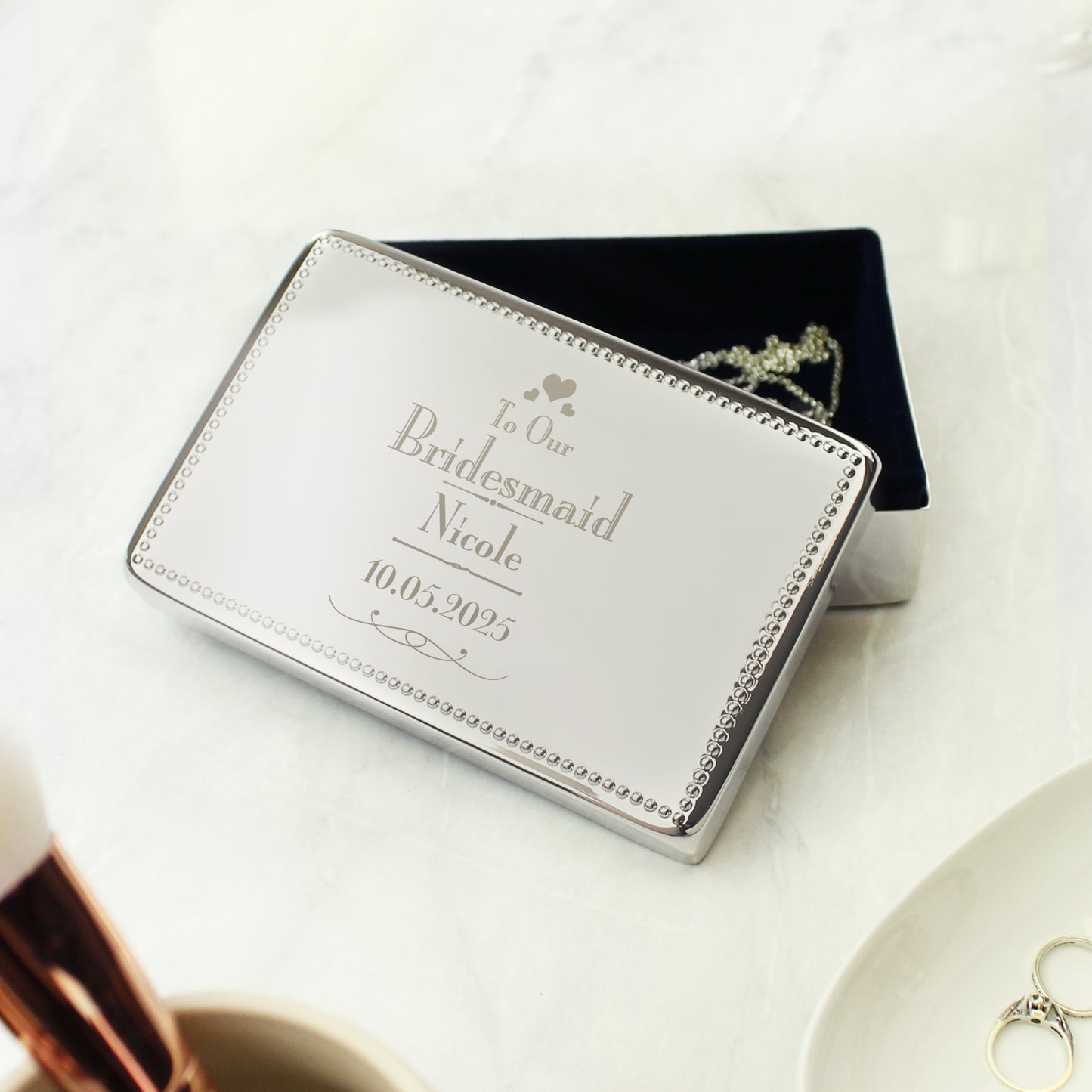 Personalised Decorative Wedding Bridesmaid Jewellery Box - image 3