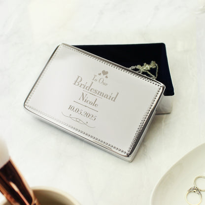 Personalised Decorative Wedding Bridesmaid Jewellery Box - image 3