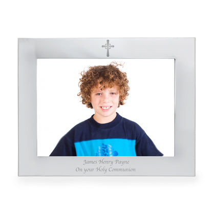 Personalised Silver 5x7 Landscape Cross Photo Frame - image 5