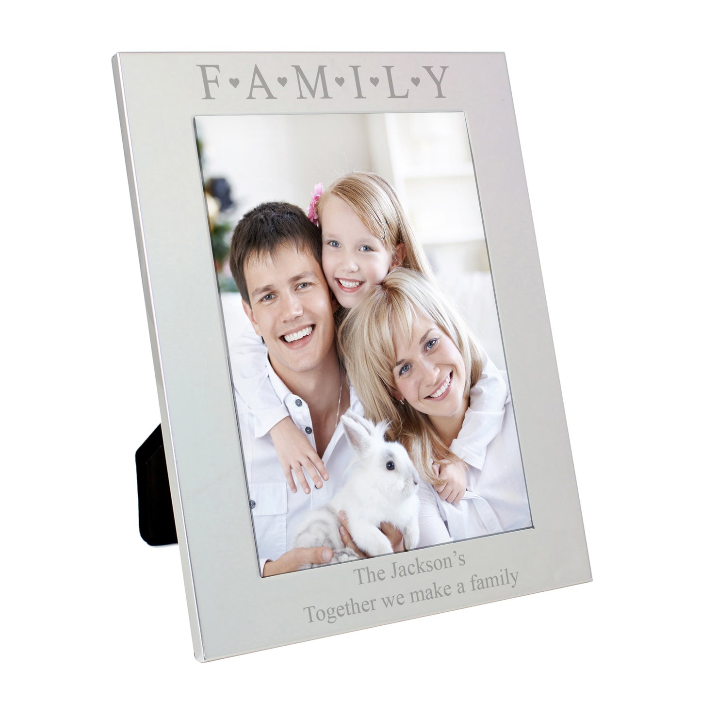 Personalised Silver 5x7 Family & Hearts Photo Frame - image 4