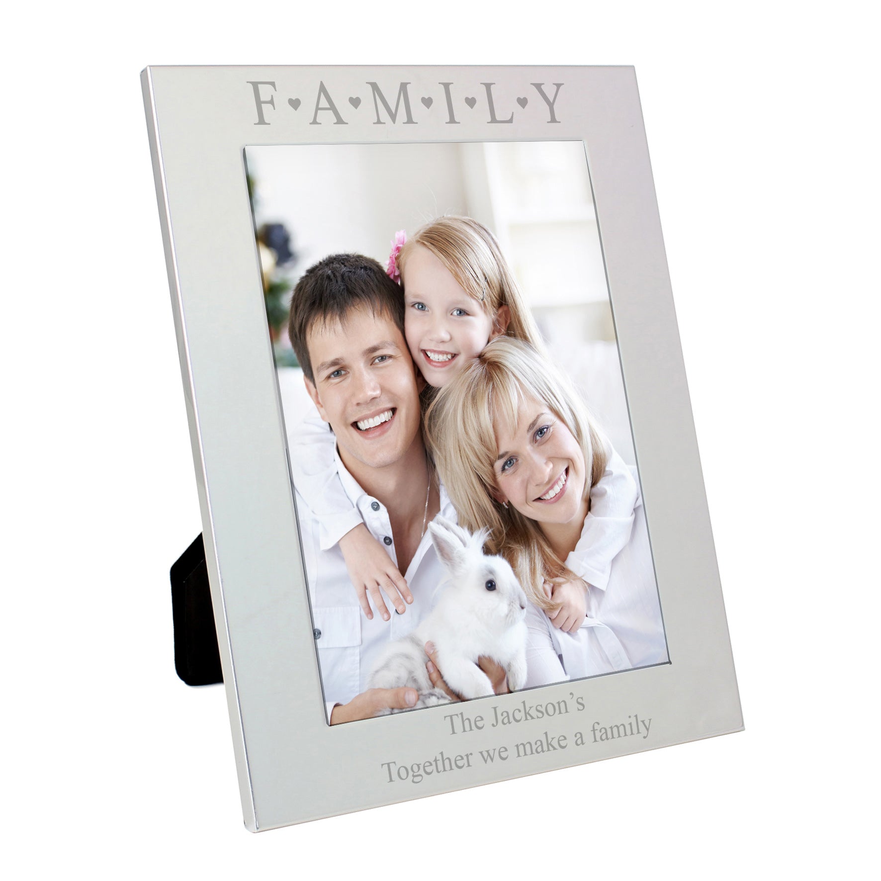 Personalised Silver 5x7 Family & Hearts Photo Frame - image 4