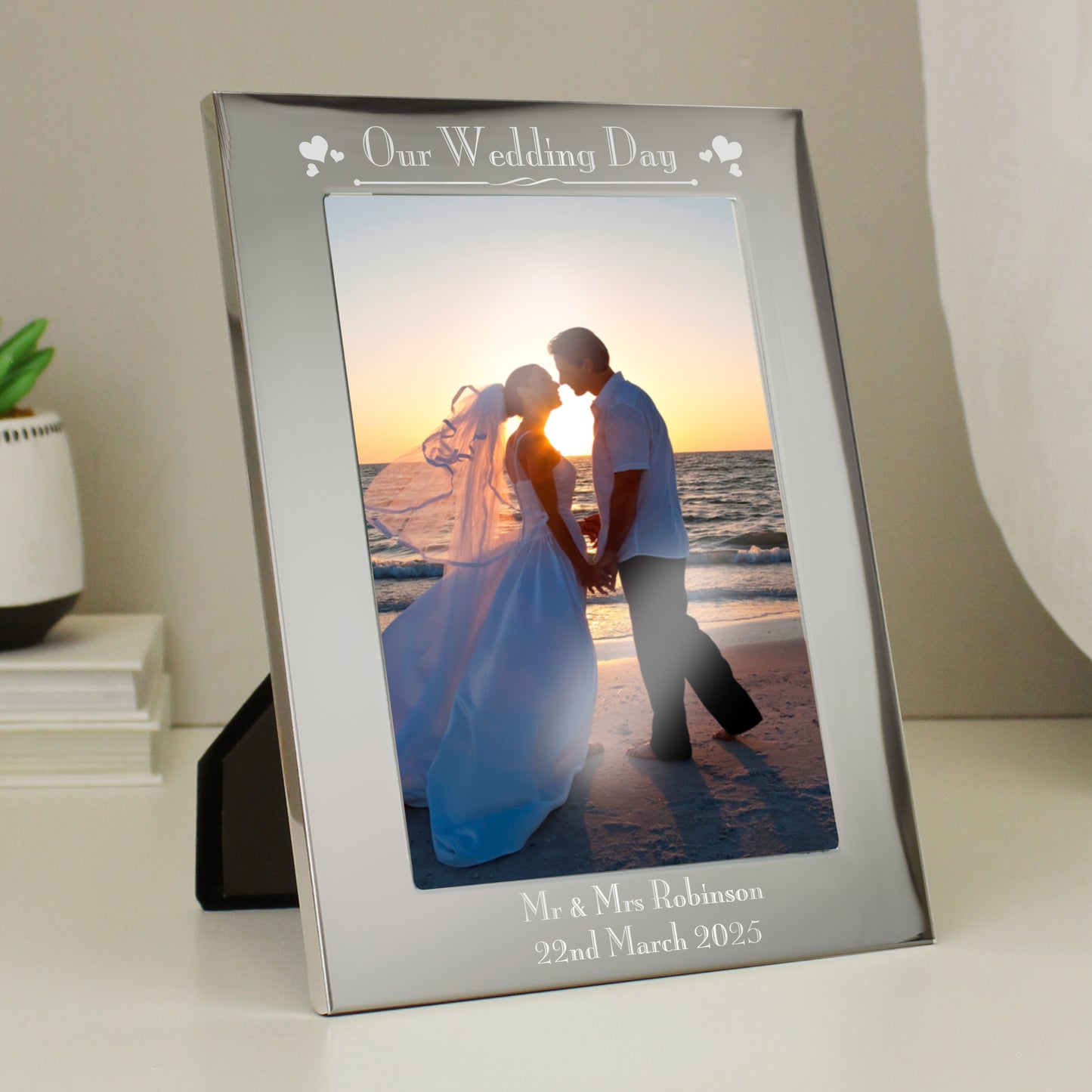 Personalised Silver 5x7 Decorative Our Wedding Day Photo Frame - image 4
